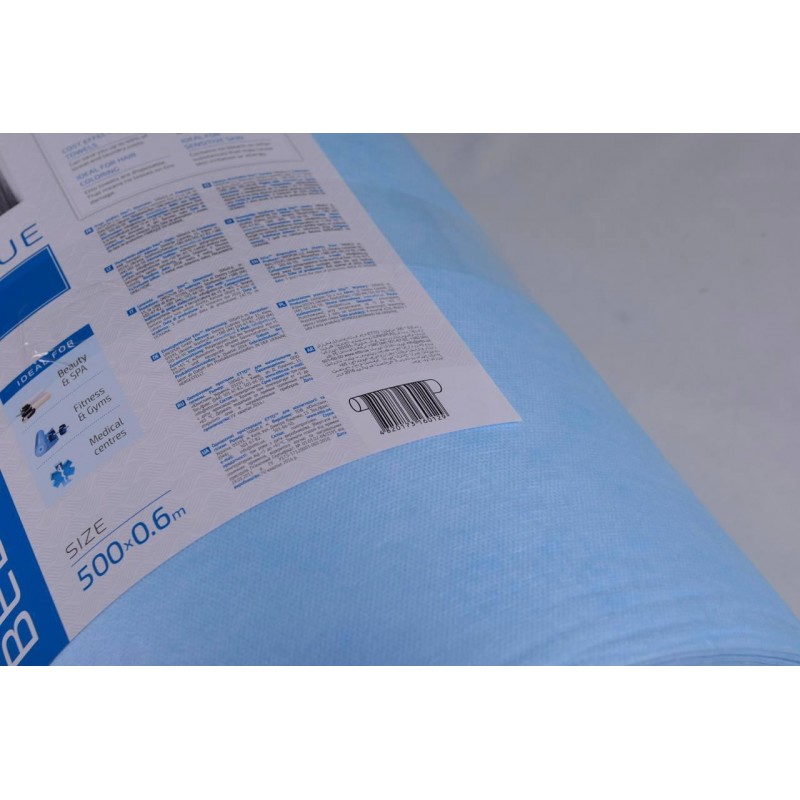Простирадла одноразові Etto, СМС, 0,6м х 500м, рулон, Блакитний