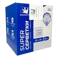 Салфетки Aquasoft, сложенные, спанлейс, гладкие 50см х 30см (50шт)