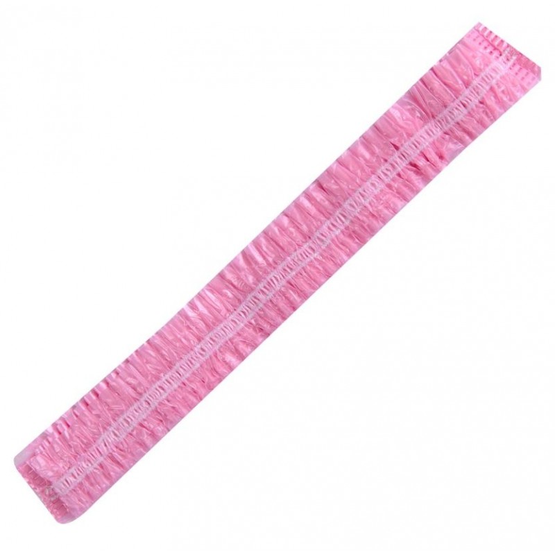 Шапочки одноразові «кульбабка», поліетилен, рожевий 100шт.